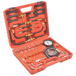 Fuel Injection Pressure Tester Kit 70pc Red Case Copper/rubber/plastic