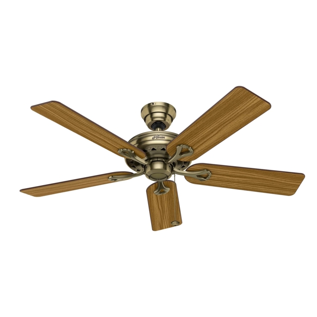 "Ceiling Fan With Pull Chain Savoy Antique Brass 132cm 52"" Fans Without"