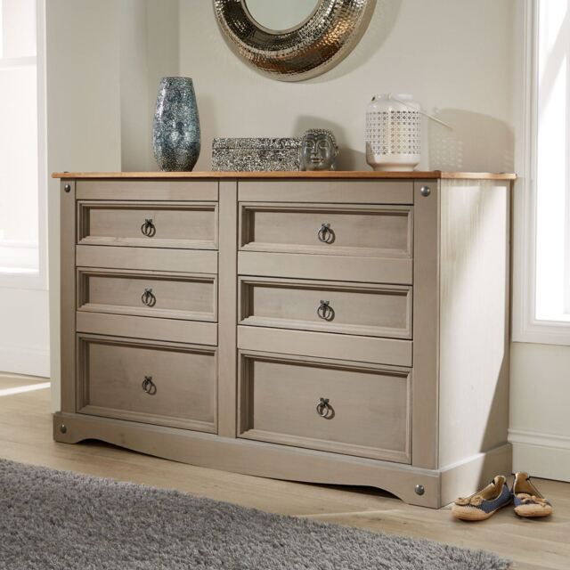 Corona Chest Of 4/6 Drawers Home Furniture Two Tone Solid Pine Mexican