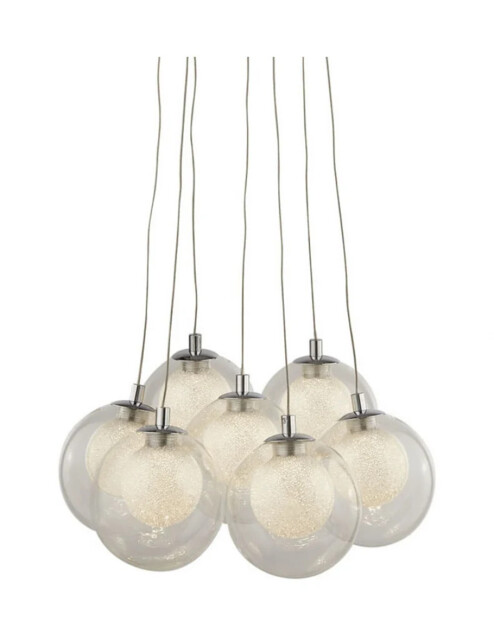 Ceiling Light Silver Cluster Led Chrome Searchlight 6867-7cc