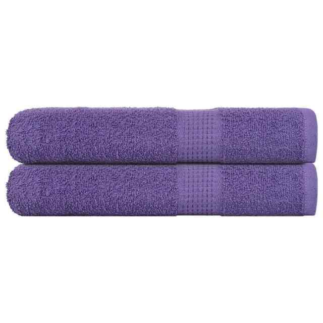 Towels 2 Pcs Purple 100x200 Cm 360 Gsm 100% Cotton Vidaxl