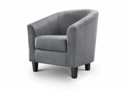 Julian Bowen Hugo Slate Grey Upholstered Fabric Tub Chair
