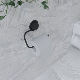 Croydex Black Toilet Roll Holder Wall Mounted Adhesive Stick 'n' Lock
