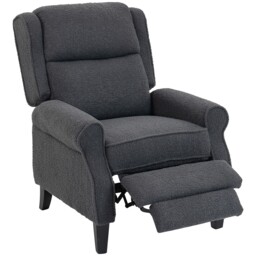Homcom Recliner Armchair, Fabric Recliner Chair, Charcoal Grey