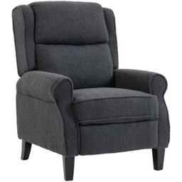 Homcom Recliner Armchair, Fabric Recliner Chair, Charcoal Grey