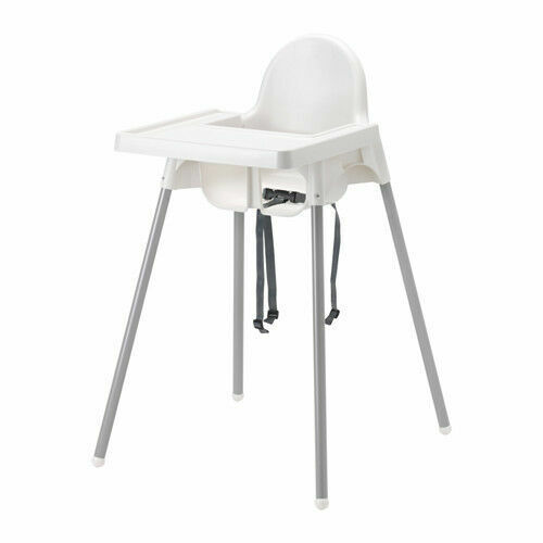 Ikea Antilop High Chair With Tray - Silver/white