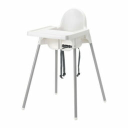 Ikea Antilop High Chair With Tray - Silver/white