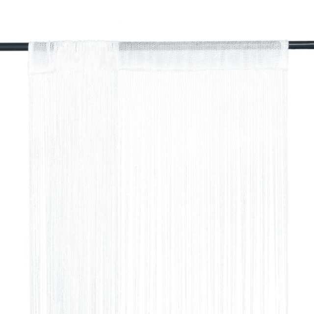 String Curtains 2 Pcs 140x250 Cm White Vidaxl