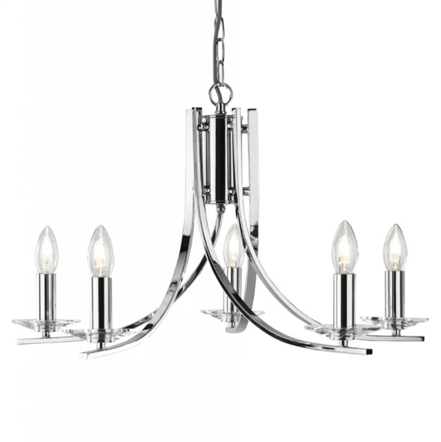 Ceiling Light Silver Ascona 5 Chrome Searchlight 4165-5cc