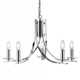 Ceiling Light Silver Ascona 5 Chrome Searchlight 4165-5cc
