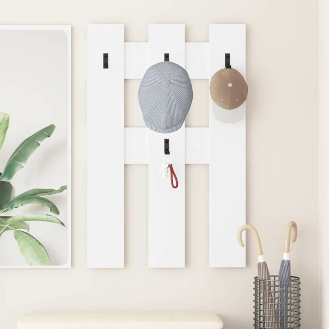Wall-mounted Coat Rack White 65 X 3 X 100 Cm Engineered Wood Vidaxl