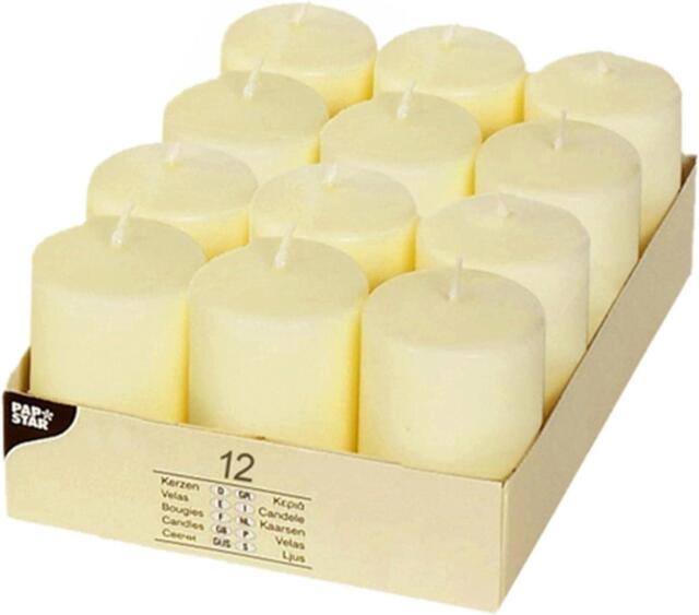 12 X Ivory Pillar Candles 40 X 60 Mm Wedding Christmas Events Church
