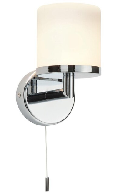 Bathroom Wall Light Polished Chrome Ip44 Opal Glass G9 Lipco Switched