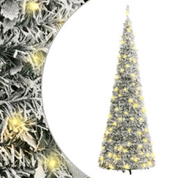 Artificial Christmas Tree Pop-up Flocked Snow 100 Leds 150 Cm Vidaxl