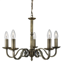 Ceiling Light Brass Richmond 5 Antique Searchlight 1505-5ab