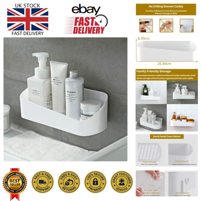 Compact Shower Shelf Organizer - No Drilling Needed, Easy Adhesive