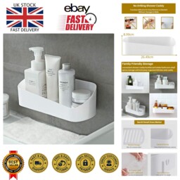 Compact Shower Shelf Organizer - No Drilling Needed, Easy Adhesive
