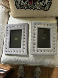 A Set Of Two Grey Velvet Photo Frames By Beautify