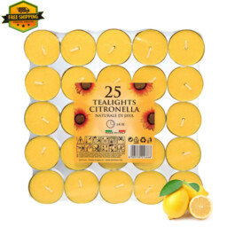 Price's Citronella Tealight Candles 25 Pack Outdoor Garden Bbq Patio