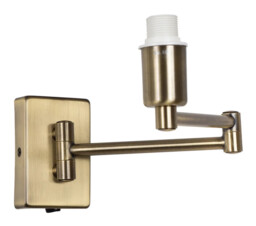 Wall Light Brass Armada Double Swing Arm Antique Shade Not Included