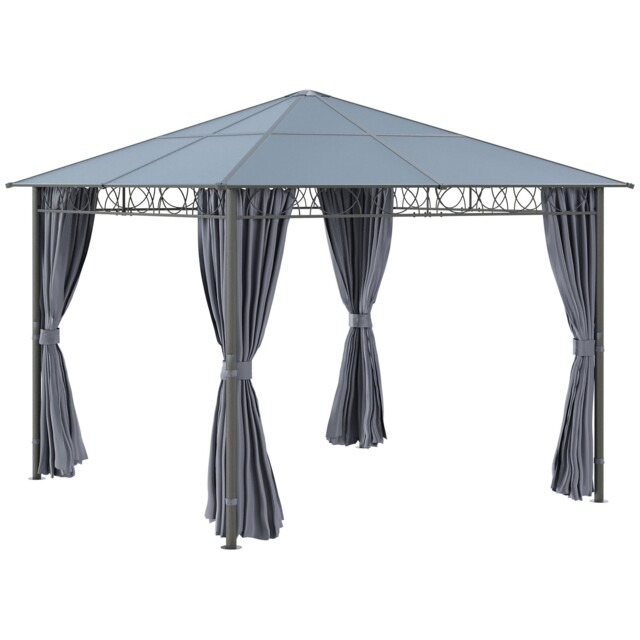 Outsunny 3 X 3(m) Hardtop Gazebo For Garden Party W/ Polycarbonate