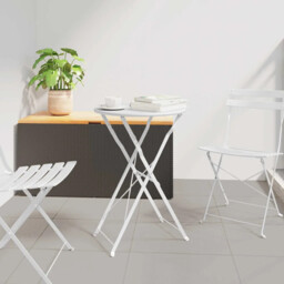 Bistro Table Folding White Ø50x71 Cm Powder-coated Steel Vidaxl