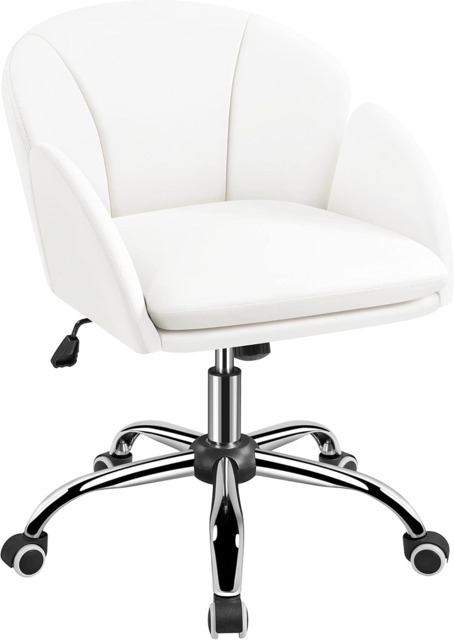 Yaheetech Faux Leather Desk Chair Cute Makeup Vanity Chair Modern