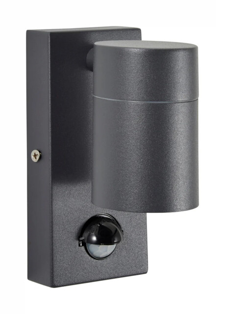Outdoor Light Grey Leto Spot Ip44 Anthracite Pir Motion Sensor Zink
