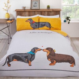 Hello Sausage Single Duvet Cover Set Animals Dogs Kids Bedding 2-in-1