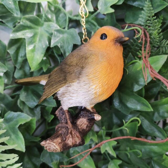Vivid Arts - Hanging Robin On Branch Home/garden Decoration (hgf-014)