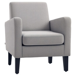 Homcom Modern Armchair Accent Chair With Rubber Wood Legs For Bedroom