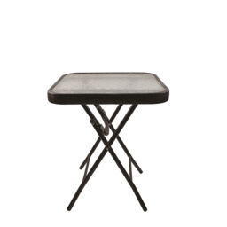Small Garden Folding Drinks Side Table Glass Bistro Dining Outdoor