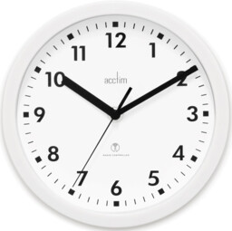 Acctim 74662 Nardo 20cm Radio Controlled White Wall Clock