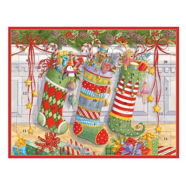 Stockings On The Mantle By Ingrid Slyder Caspari Advent Calendar 43 X