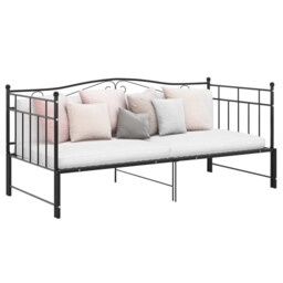Pull-out Sofa Bed Frame Without Mattress Black Metal 90x200 Cm Vidaxl