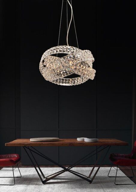 Aglow Int®5 Light Pendant Light Chromed With K9 Crystal Details