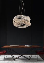 Aglow Int®5 Light Pendant Light Chromed With K9 Crystal Details