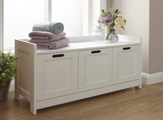Gfw Colonial Bathroom Storage Bench H - 45cm X W - 90cm X D - 35cm,