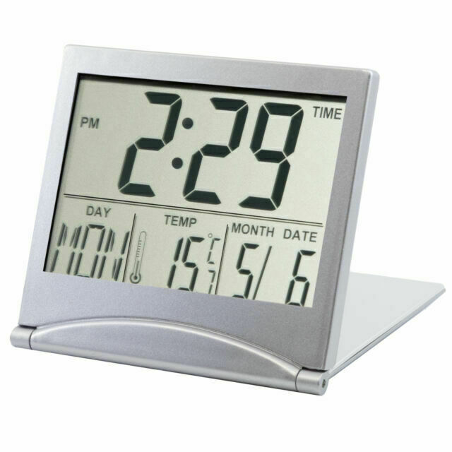 Trixes Ss65 Lcd Digital Temperature Alarm Clock - Silver