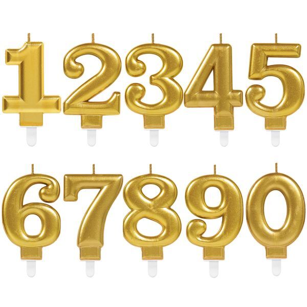 Pink Gold Number Birthday Anniversary Cake Candle Birthday Candle