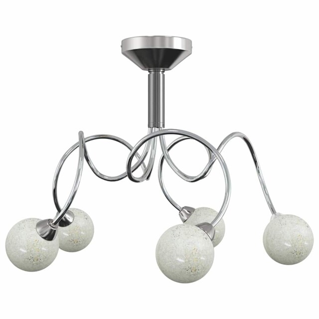 Ceiling Lamp With Round Glass Shades For 5 G9 Led Lights Hanging Light