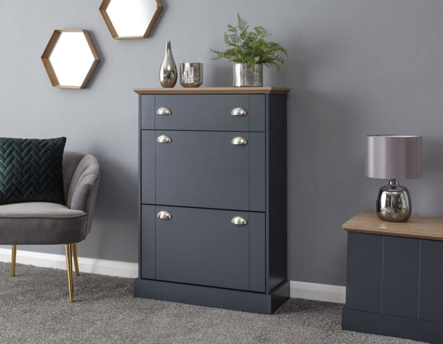 Kendal Shoe Cabinet 2 Pull Down Shelves Deluxe Unit Hallway Living
