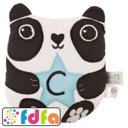 Sass & Belle Aiko Panda Letter C Mini Small Cushion Blue Childs