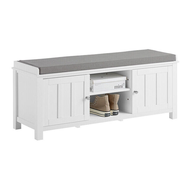 Sobuy Shoe Storage Bench With Doors, Storage Cubes & Seat