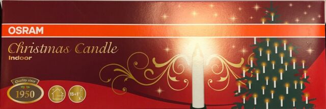 Osram Indoor Christmas Light Chain 15 X 15v 230v 45w Shaft Candles 3w