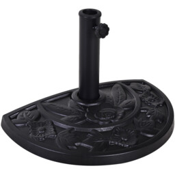 Parasol Base Resin Black 50x31x32cm Half-round Garden Umbrella Base