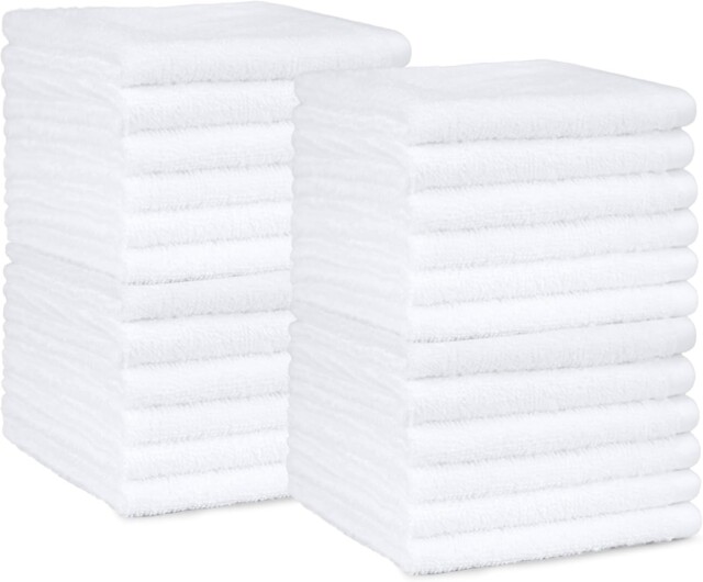 Amazon Basics Face Towel Set For Bathroom, 100% Cotton Extra Absorbent