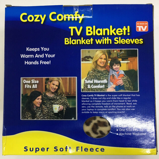 Blanket Cozy Comfy With Sleeves Leopard Pritn 65” X 54” Machine