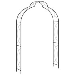 Garden Arch Black 150cm Iron Home Lawn Outdoor Archway Pergola Trellis