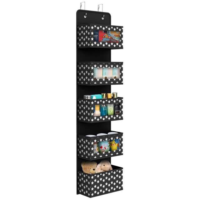 Hanging Organizer Black Non-woven Eco 12x31x126cm 5-tier Door Storage
